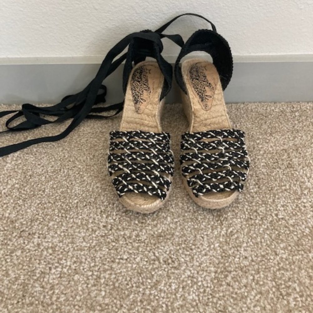Free People Espadrilles Black/White Size 38